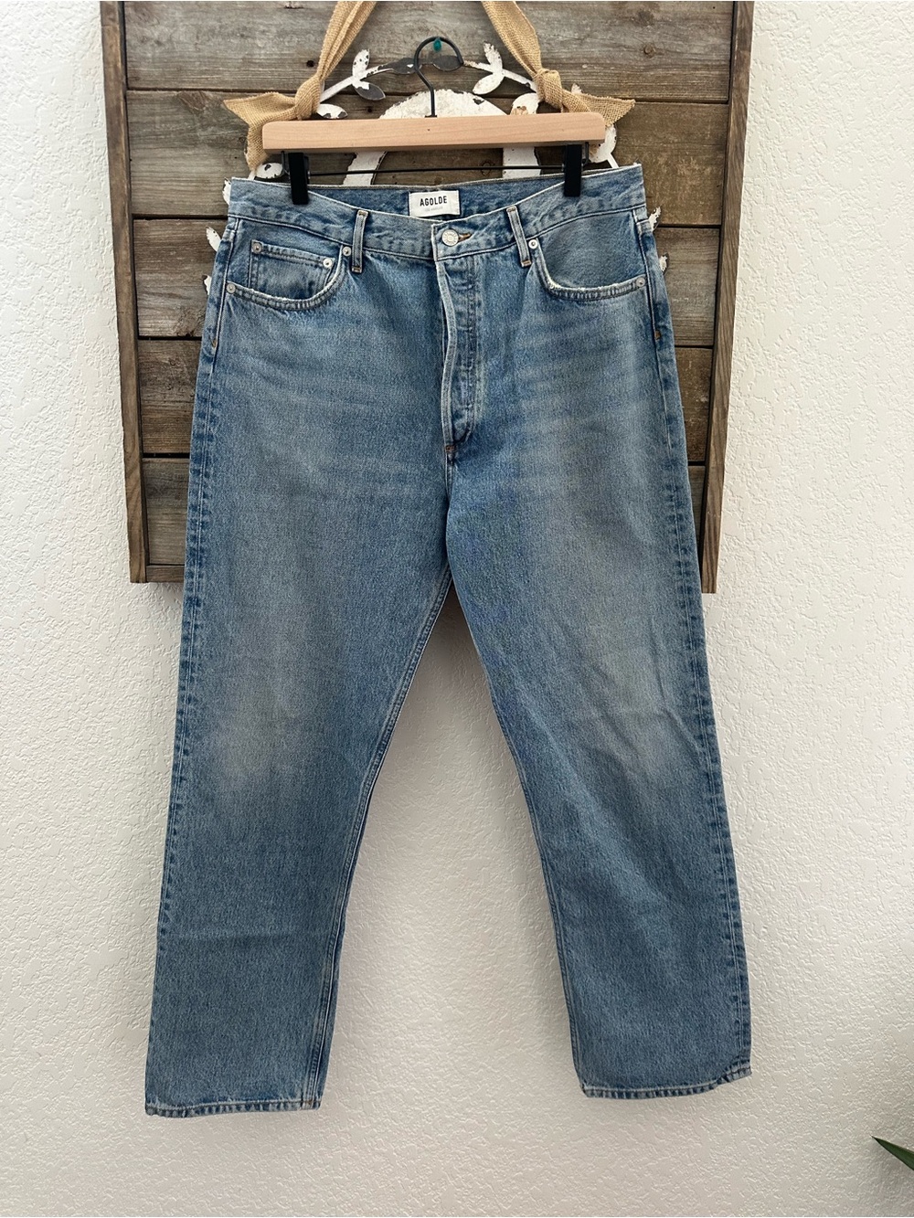 AGOLDE 90’s Pinch Blue Organic cotton Straight Jeans size 32